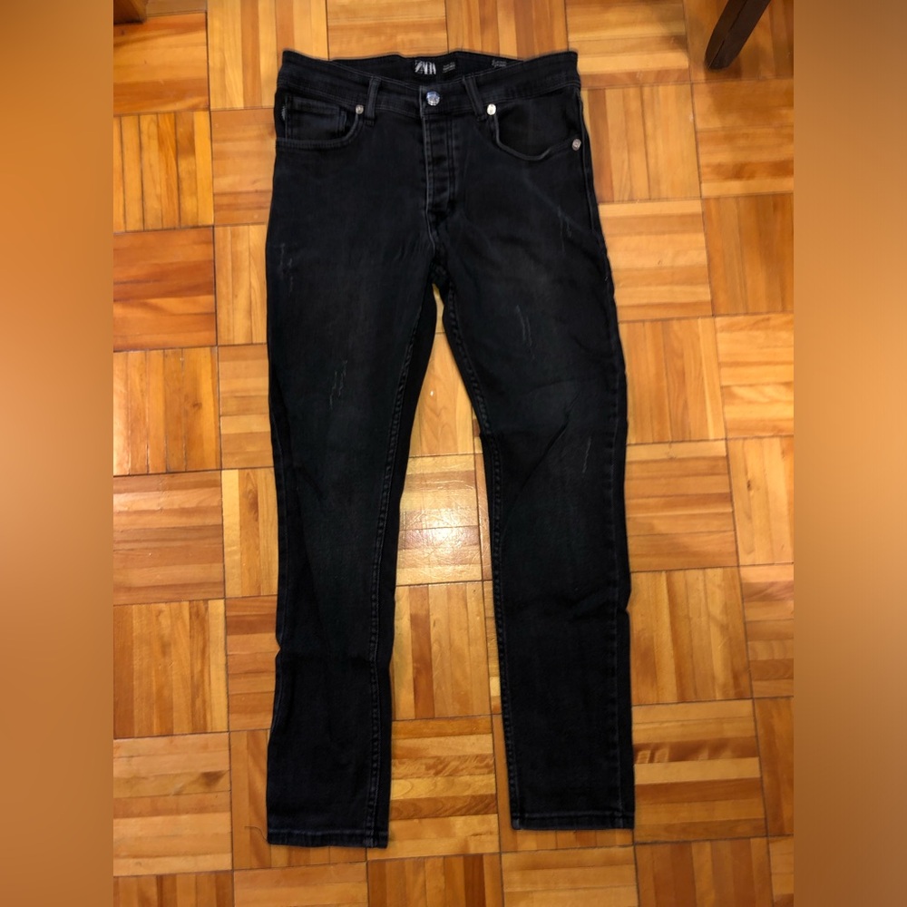 Zara Men's Skinny Jeans - Deep Black